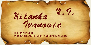 Milanka Ivanović vizit kartica